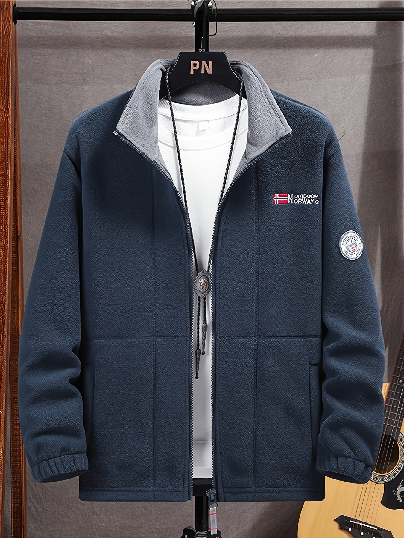 Julius Men's Fleece Jacket – Outdoor Norway High Collar Breathable Warm Layer