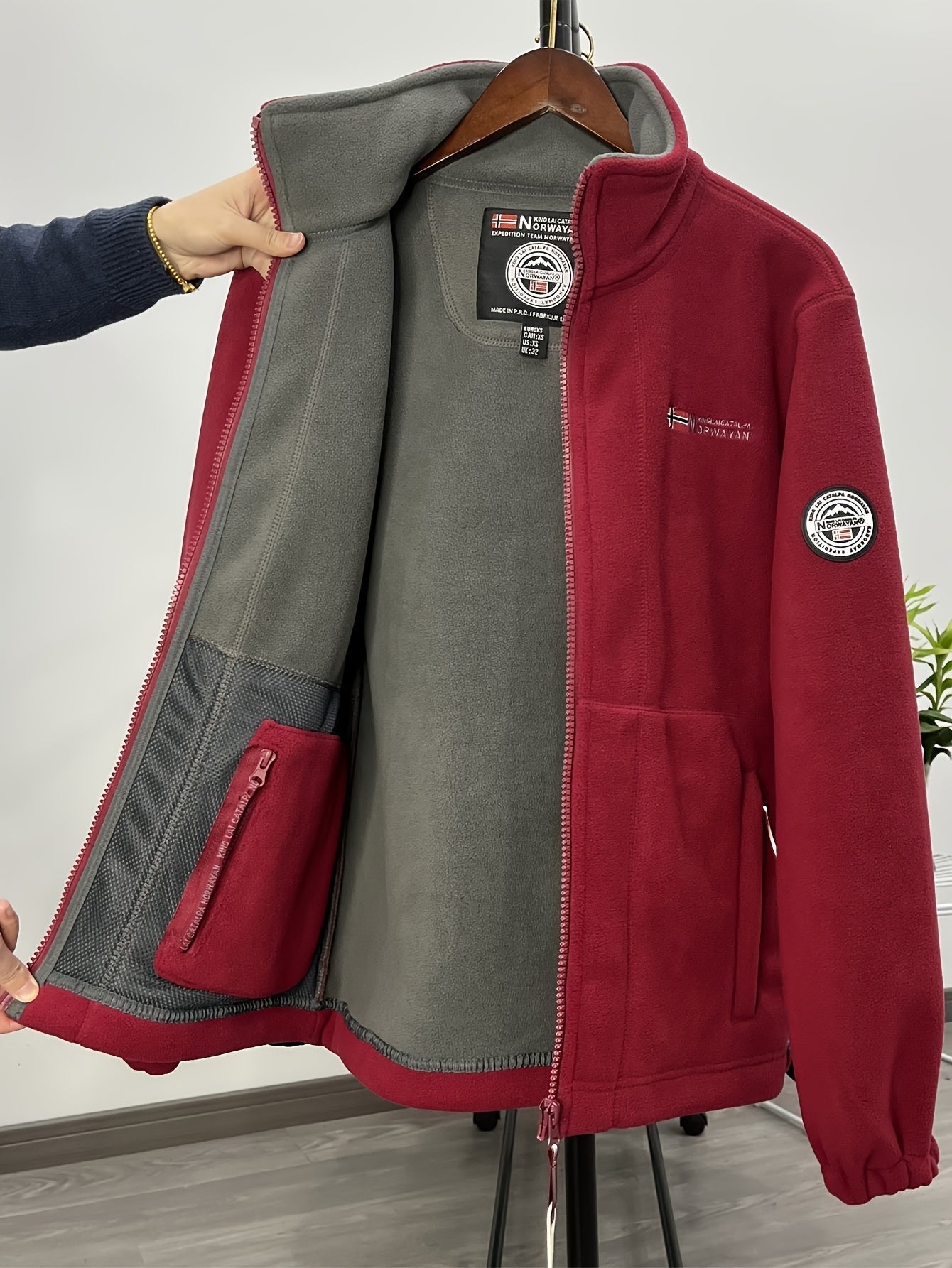 Julius Men's Fleece Jacket – Outdoor Norway High Collar Breathable Warm Layer