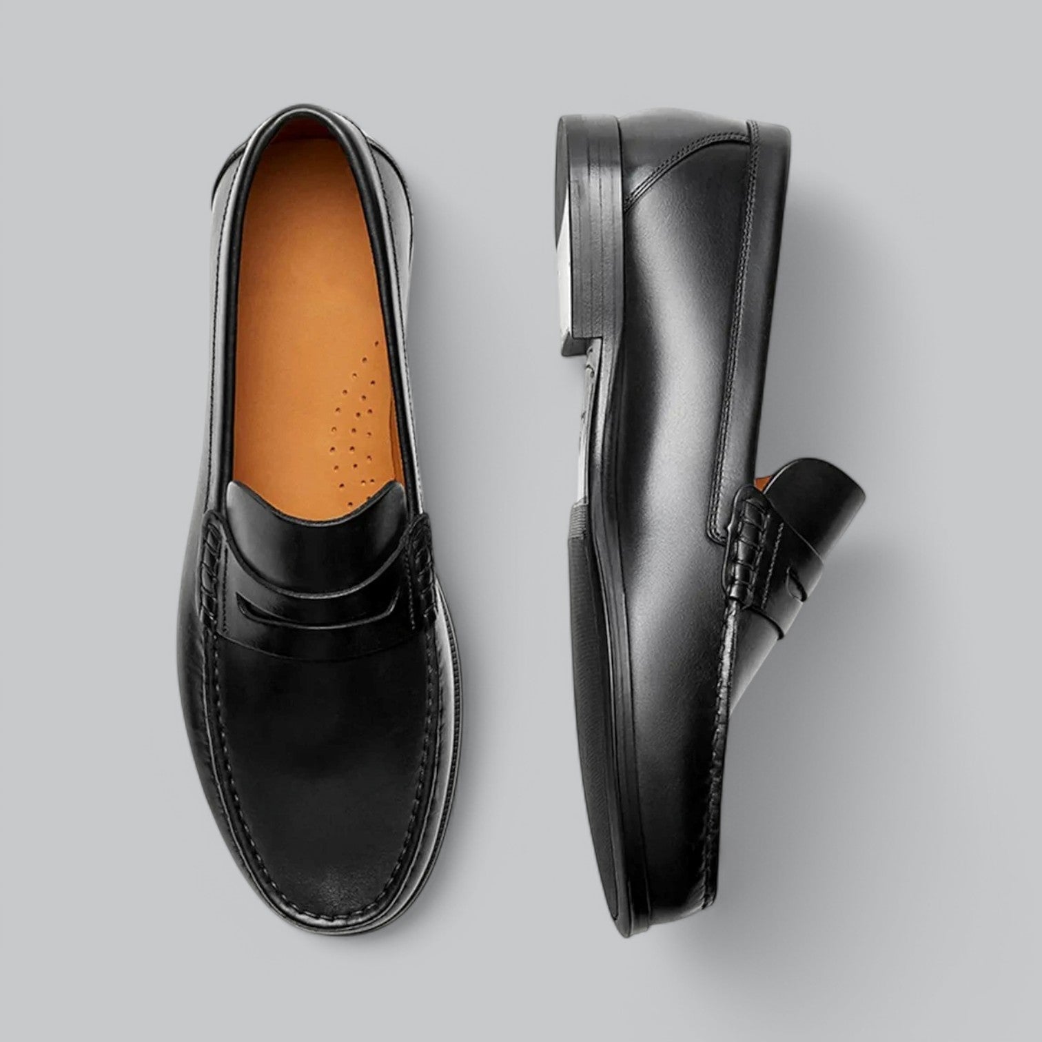 Joel Men's Leather Loafers – Slip-On Casual Smart Dress Shoes