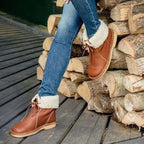 Emersyn Women's Warm Boots – Waterproof PU Leather Winter Boots with Wool Lining