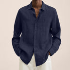 Giovanni Men's Linen Shirt – Long Sleeve Breathable Classic Casual Shirt