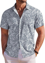 Jake Men's Hawaiian Shirt – Tropical Button Down Shirt with Chest Pocket for Summer