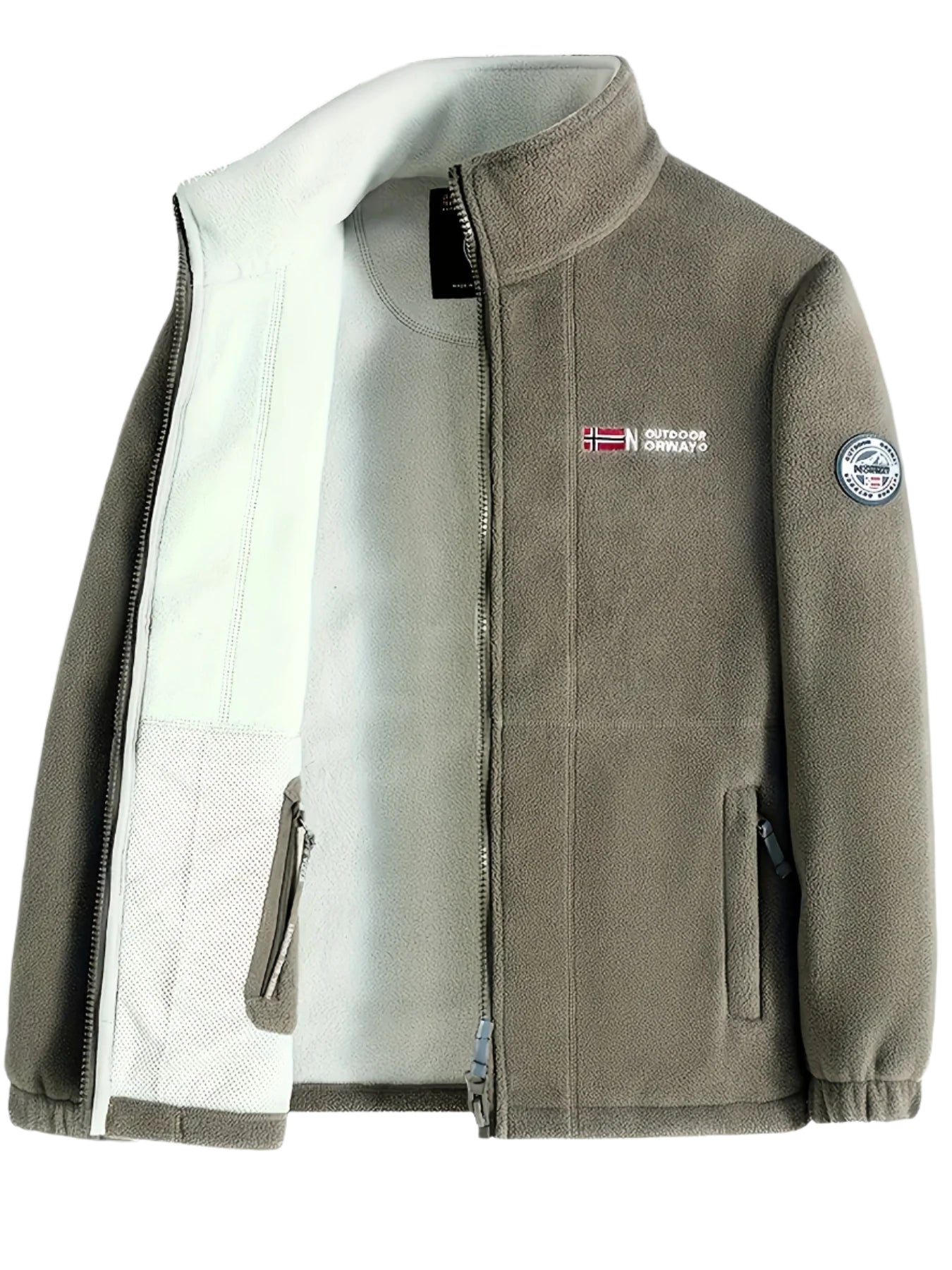 Julius Men's Fleece Jacket – Outdoor Norway High Collar Breathable Warm Layer