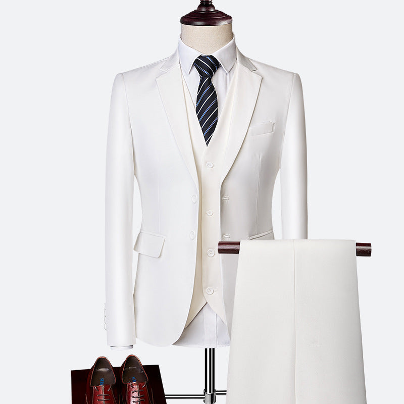 David Men's 3-Piece Suit – Slim Fit Blazer Vest & Trousers Formal Set