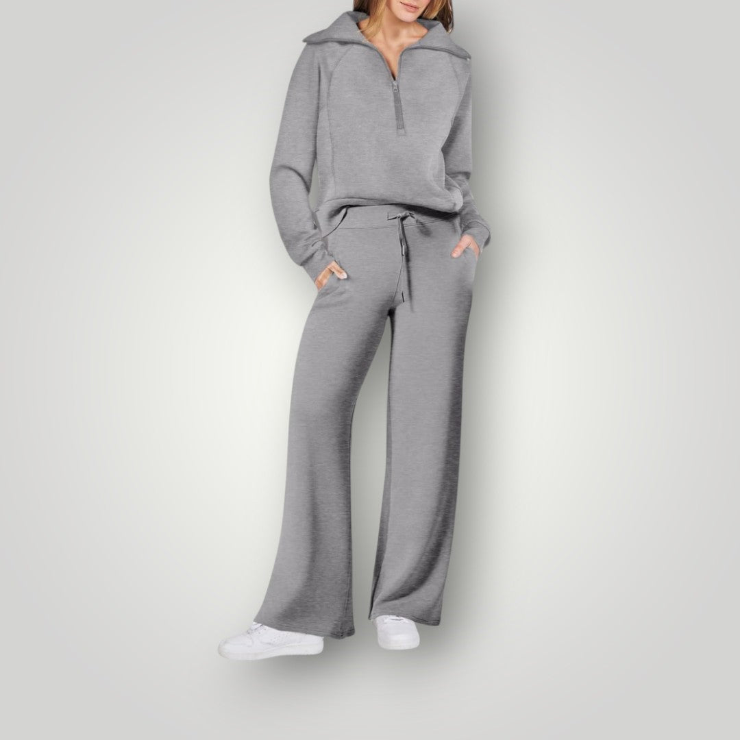 Lilou Women's Lounge Set – Oversized Sweatshirt & Jogger Pants Matching Set