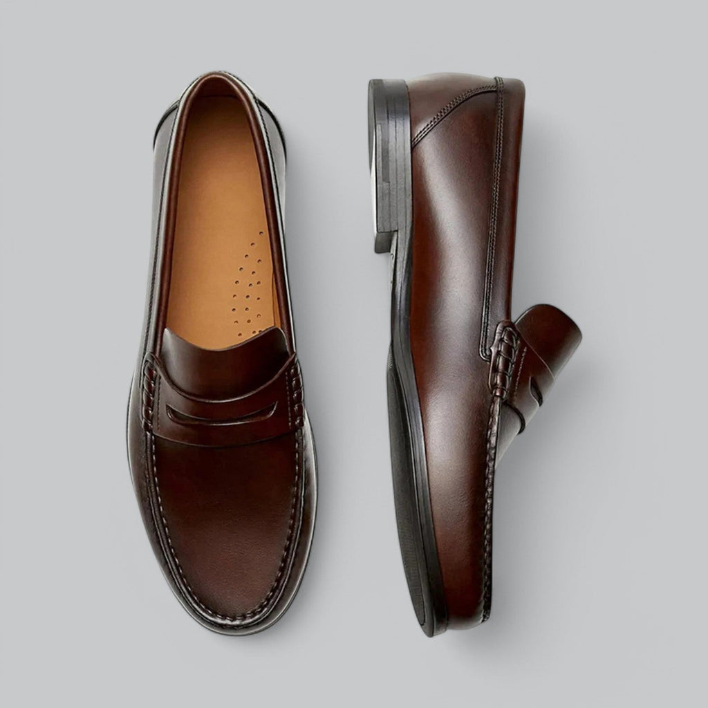 Joel Men's Leather Loafers – Slip-On Casual Smart Dress Shoes