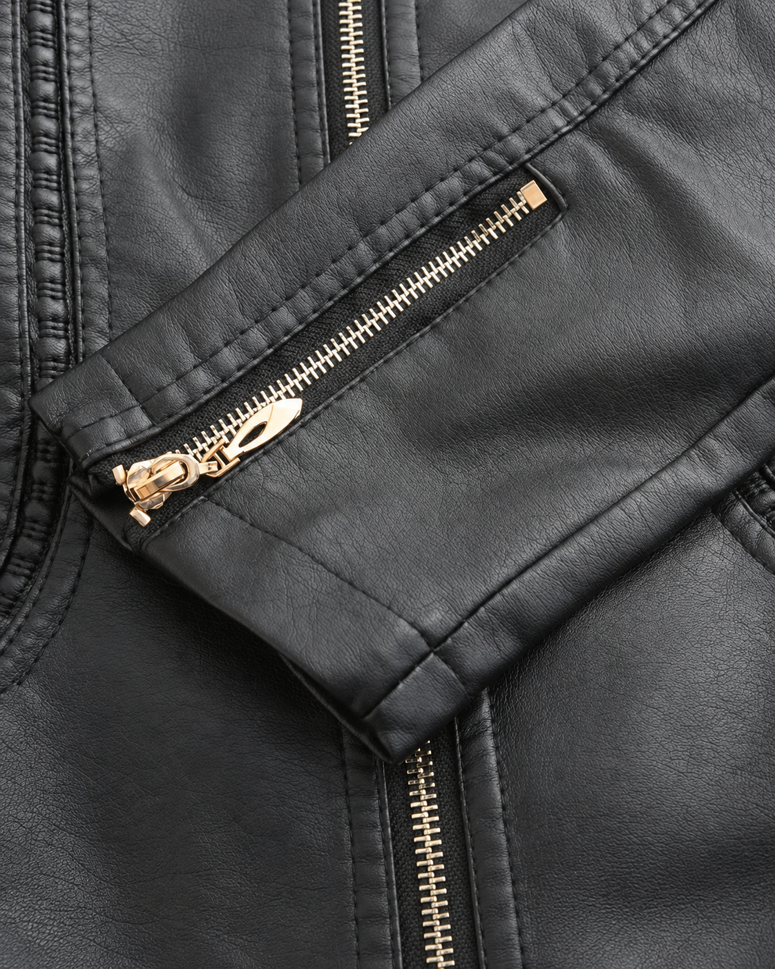 Janiyah Women's Leather Jacket – Stand Collar Zip Jacket with Pockets