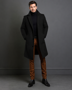 Edward Men's Long Winter Coat – Insulated Trench Style Overcoat
