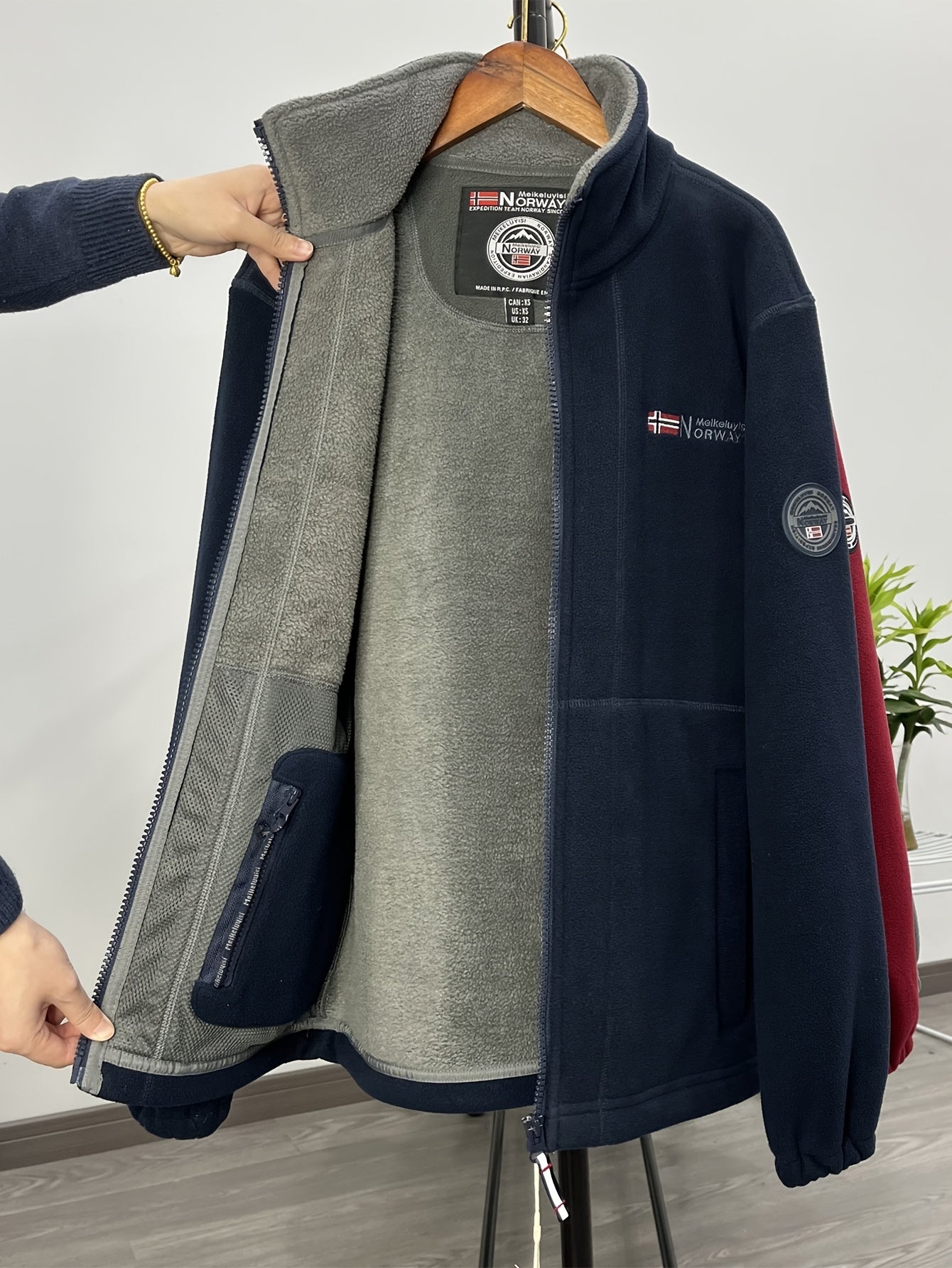Julius Men's Fleece Jacket – Outdoor Norway High Collar Breathable Warm Layer
