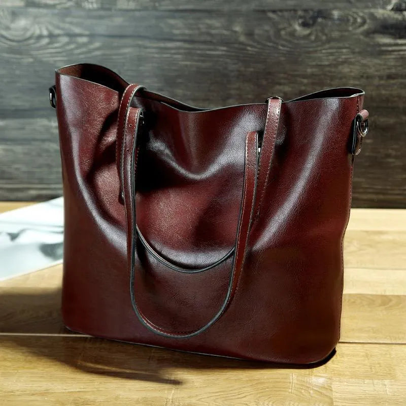 Nicole Women’s Leather Handbag – Vintage Crossbody Tote with Adjustable Strap