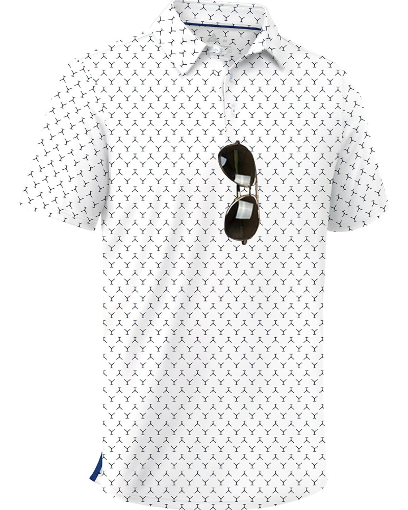 Brandon Men’s Performance Golf Polo Shirt – Moisture-Wicking Stretch Short Sleeve Print Polo