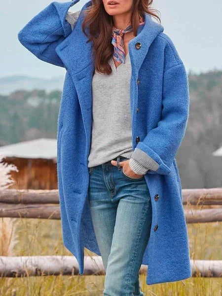 Audrey Women's Wool Coat – Elegant Warm 100% Wool Office Winter Overcoat