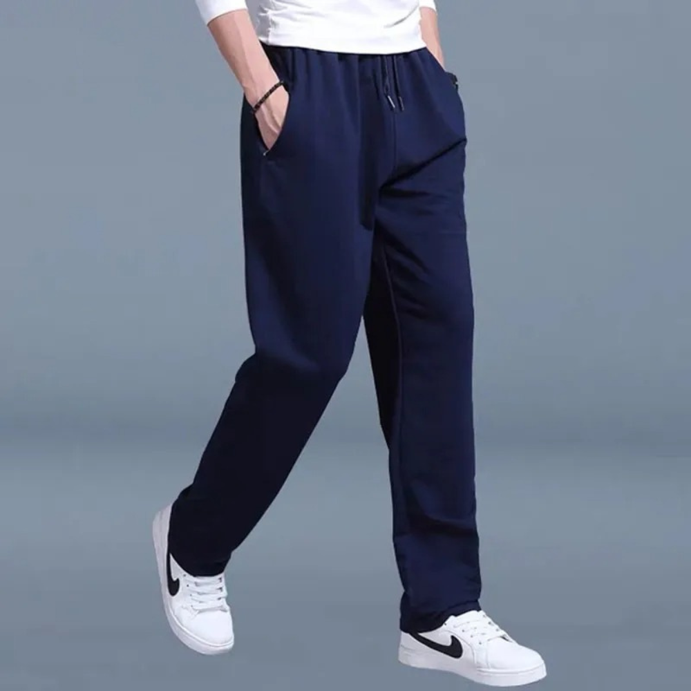 Larry Men's Joggers – Straight Leg Drawstring Cotton Blend Sweatpants