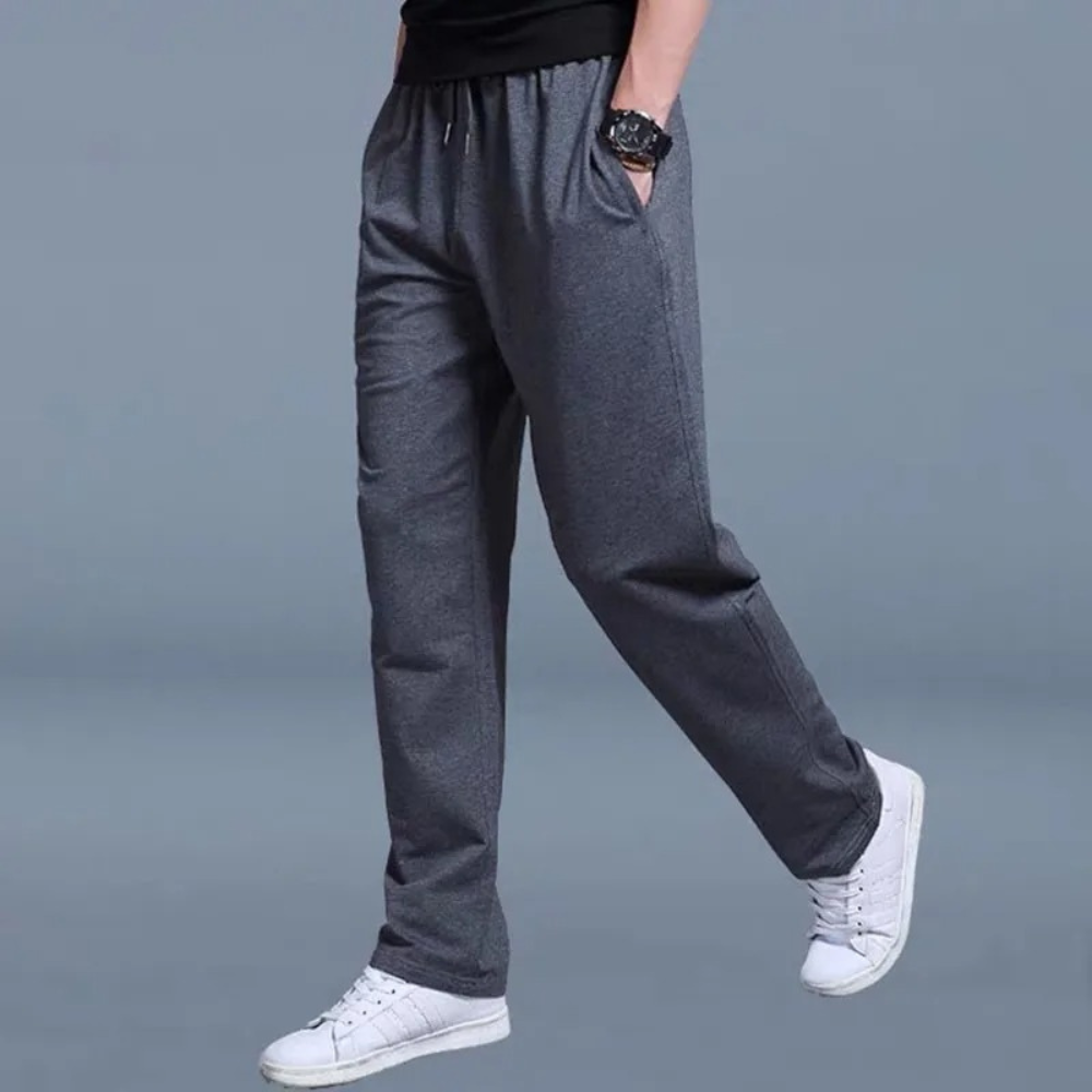 Larry Men's Joggers – Straight Leg Drawstring Cotton Blend Sweatpants