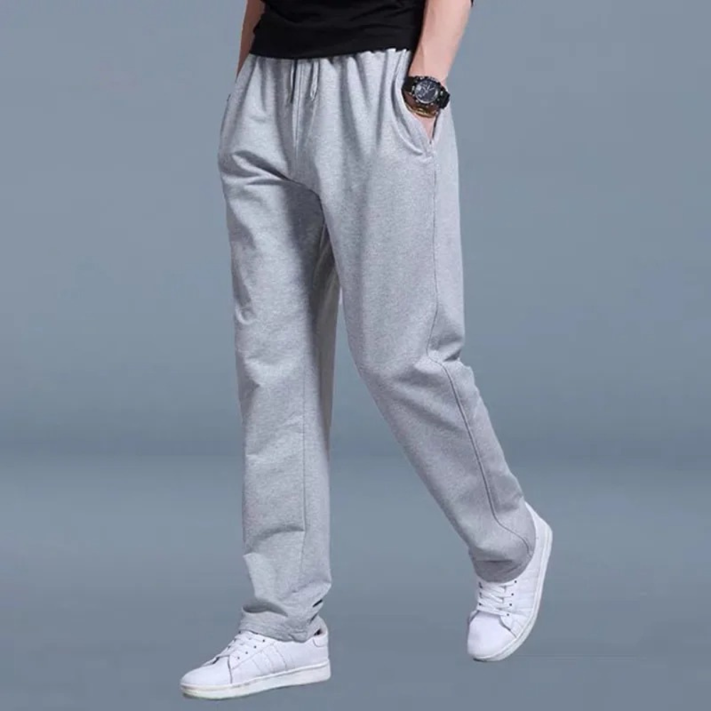Larry Men's Joggers – Straight Leg Drawstring Cotton Blend Sweatpants