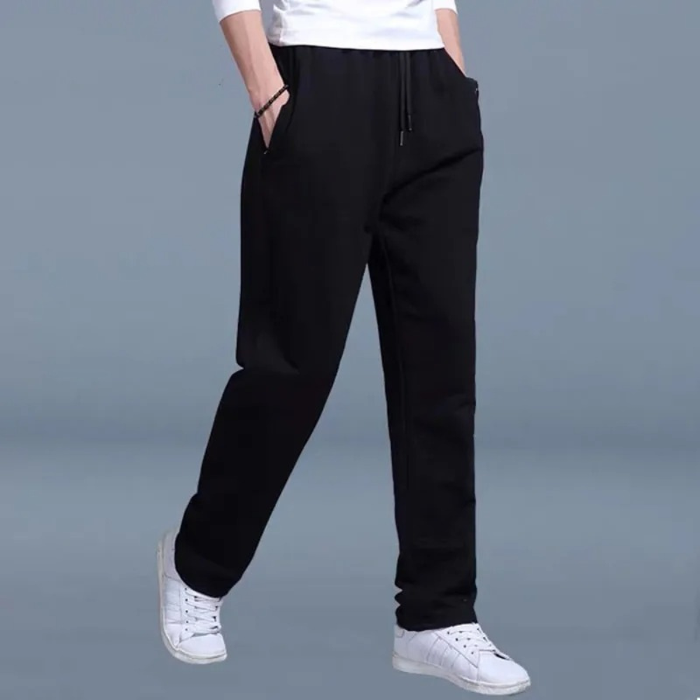 Larry Men's Joggers – Straight Leg Drawstring Cotton Blend Sweatpants