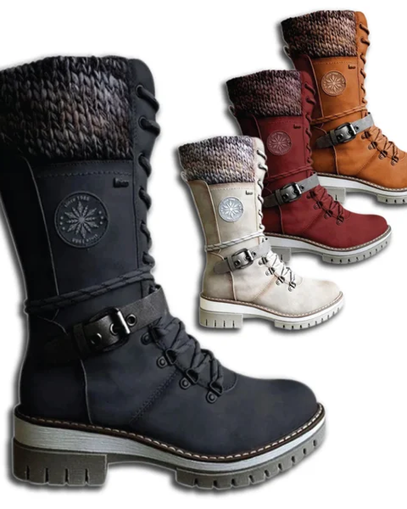 Kylee Women's Tall Winter Boots – Insulated Zip Lace-Up Boots with Warm Lining