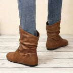 Amara Women's Leather Ankle Boots – Slip-Resistant European Style Booties