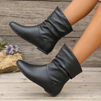 Amara Women's Leather Ankle Boots – Slip-Resistant European Style Booties