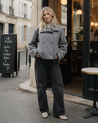 Arianna Women's Short Coat – Double-Breasted Structured Winter Jacket