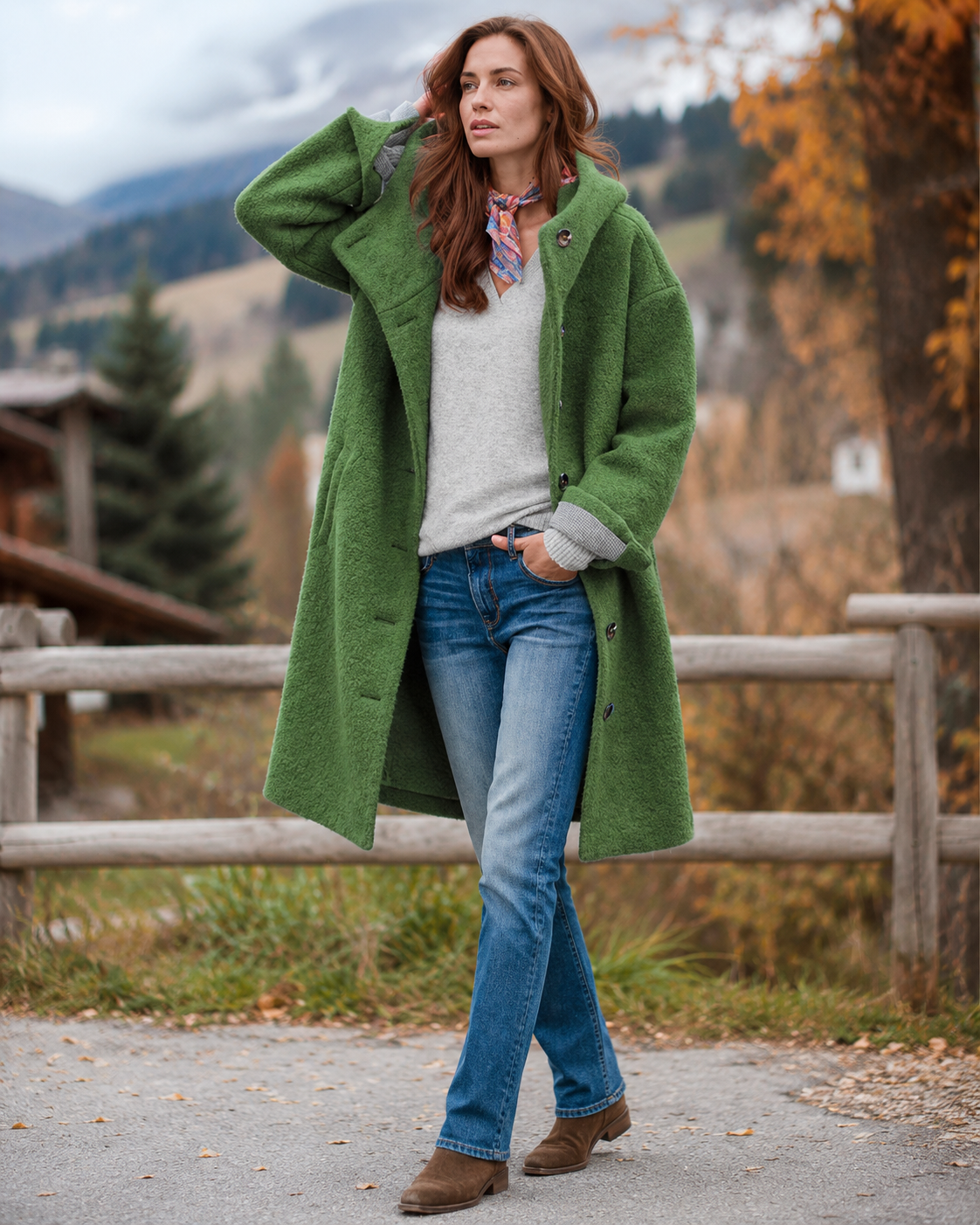 Audrey Women's Wool Coat – Elegant Warm 100% Wool Office Winter Overcoat
