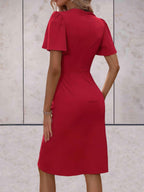 Harper Women's Wrap Dress – V-Neck Adjustable Elegant Office & Evening Dress