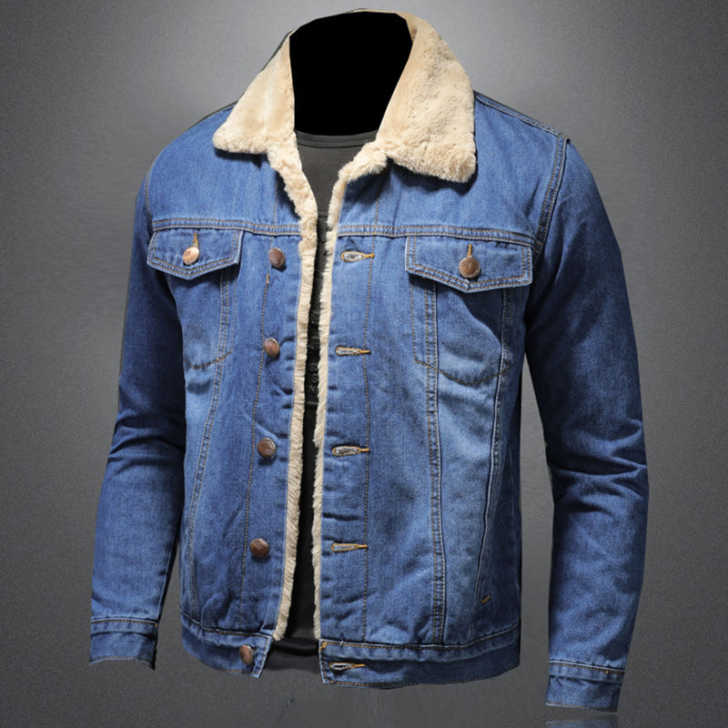 Jackson Men's Lined Denim Jacket – Button-Up Classic Casual Jean Coat