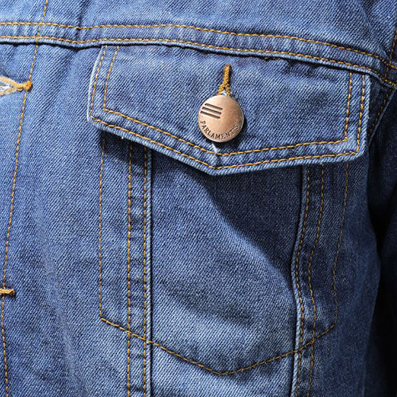 Jackson Men's Lined Denim Jacket – Button-Up Classic Casual Jean Coat