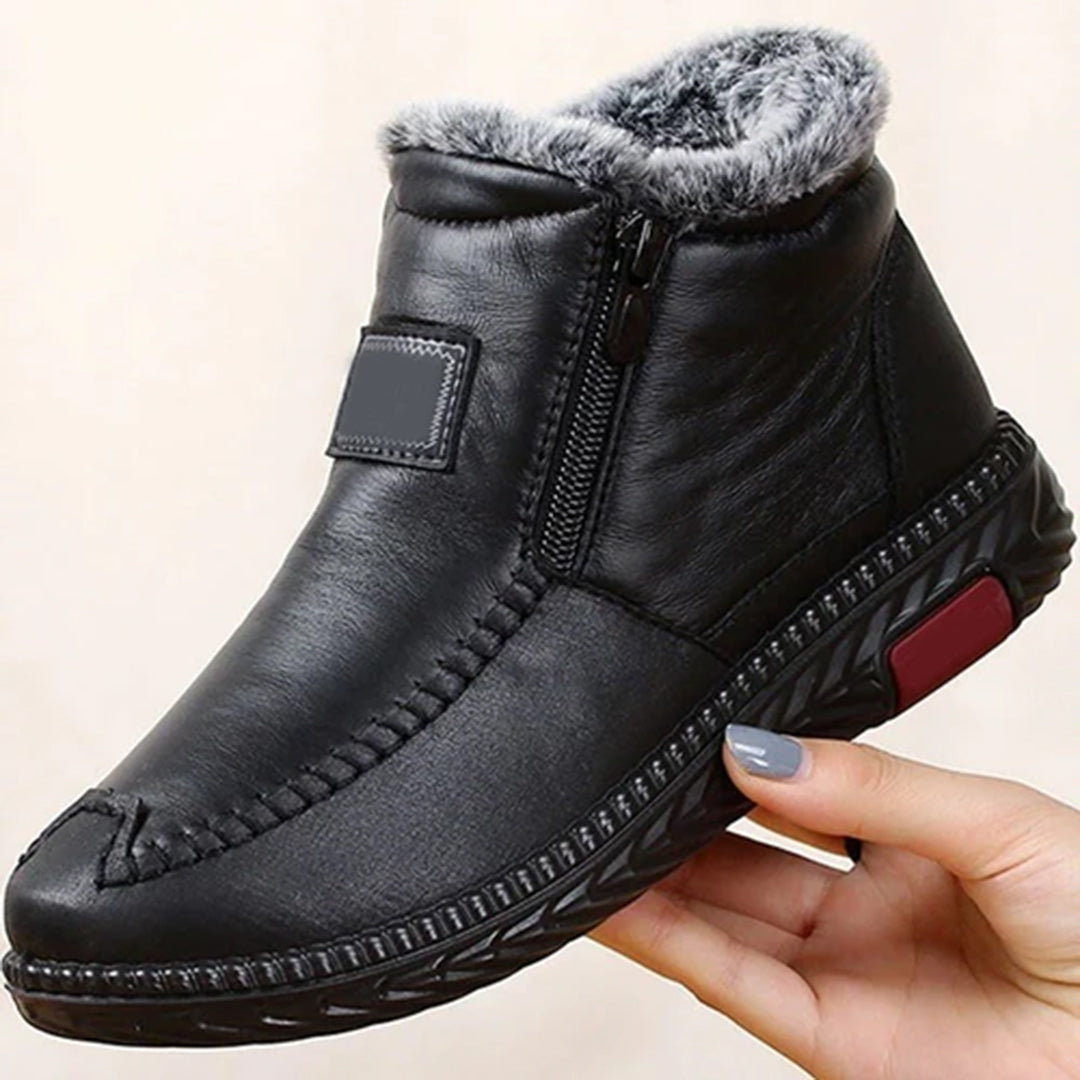 Angela Women’s Winter Boots – Warm Fur-Lined Zip Boots with Non-Slip Sole
