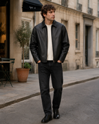 Mason Men’s Leather Jacket – Modern Zip-Up Urban Jacket with Structured Fit
