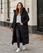 Delilah Women’s Long Puffer Coat – Extra Long Winter Jacket with Windproof Warmth
