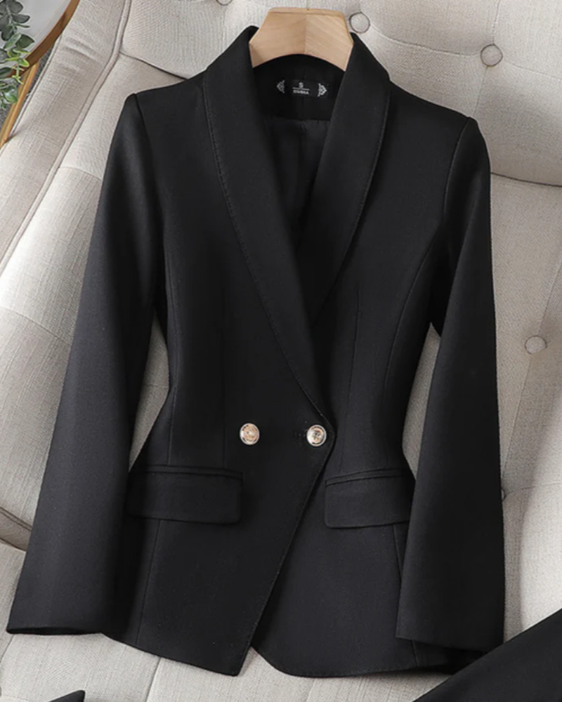 Caroline Women's Blazer & Pants Set – Tailored 2-Piece Suit for Work & Events