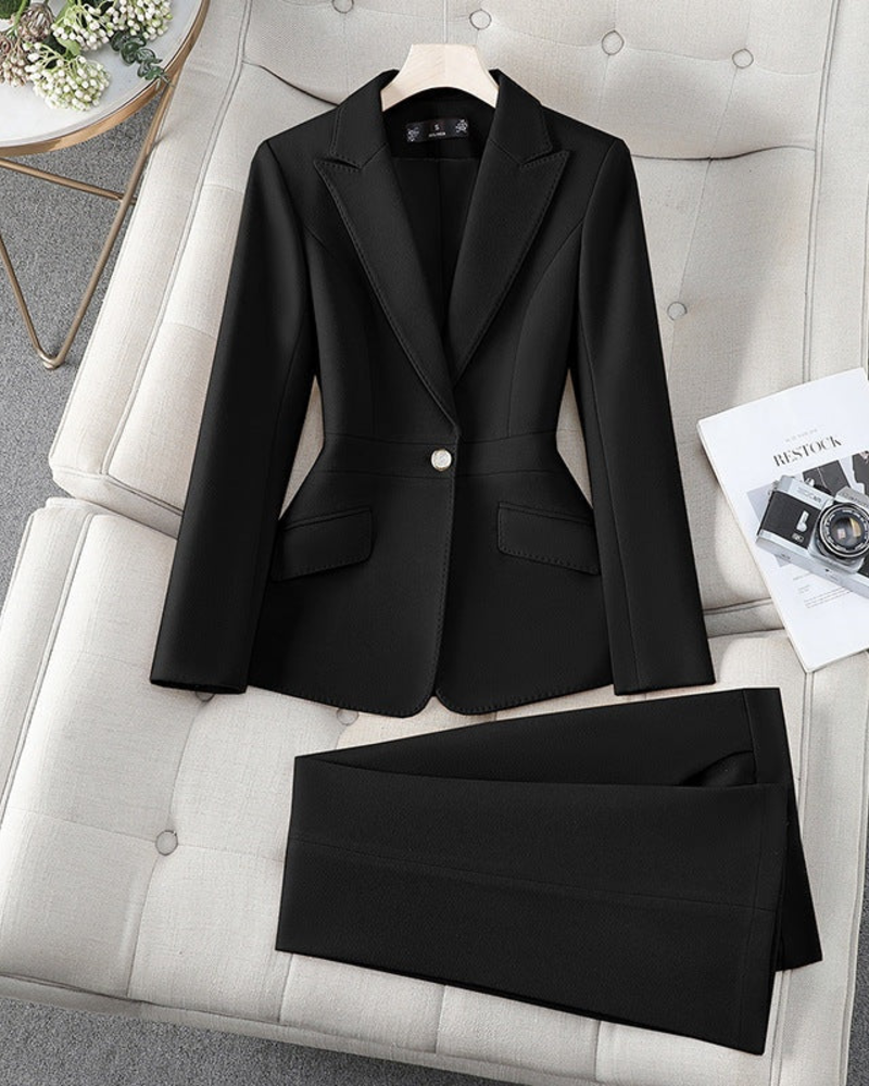 Caroline Women's Blazer & Pants Set – Tailored 2-Piece Suit for Work & Events