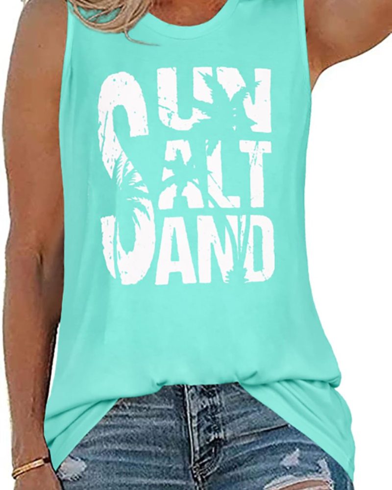Savannah Women’s Graphic Tank Top – Sleeveless Cotton Blend Summer Tee