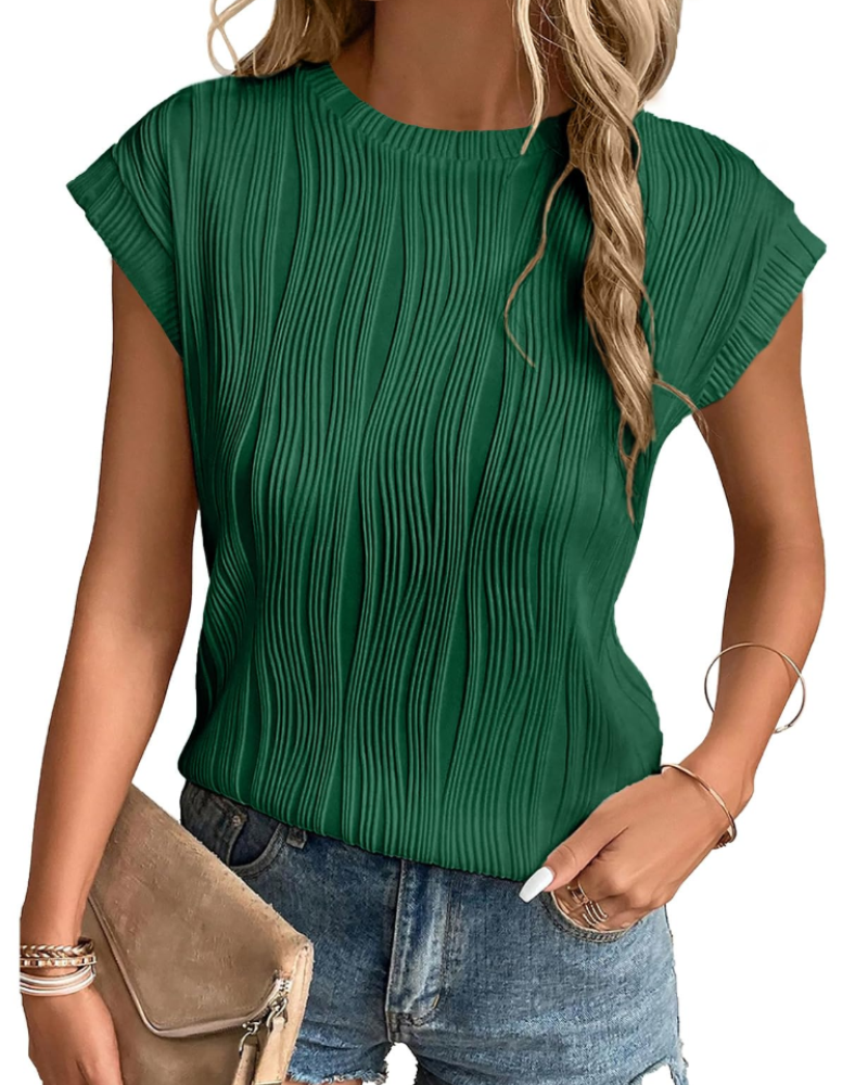 Brooke Women’s Batwing Sleeve Top – Casual Crew Neck Knit Blouse with Relaxed Fit