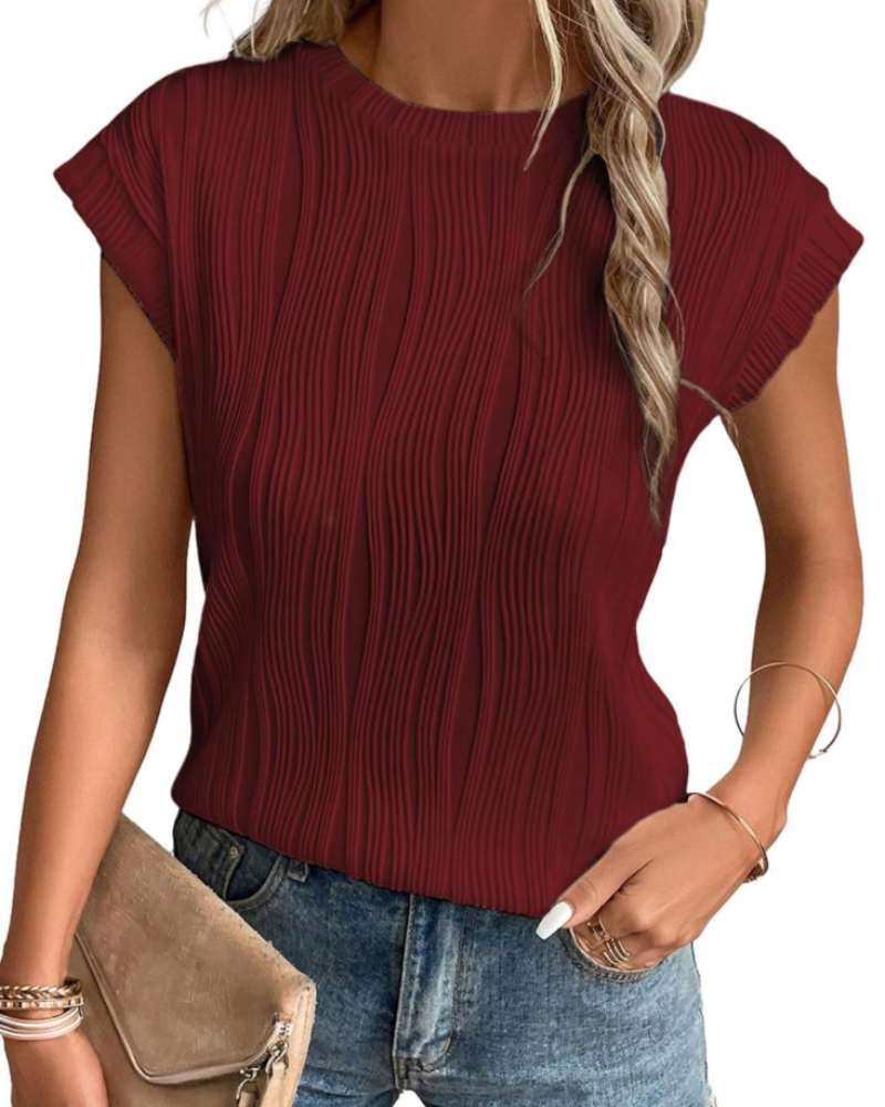 Brooke Women’s Batwing Sleeve Top – Casual Crew Neck Knit Blouse with Relaxed Fit