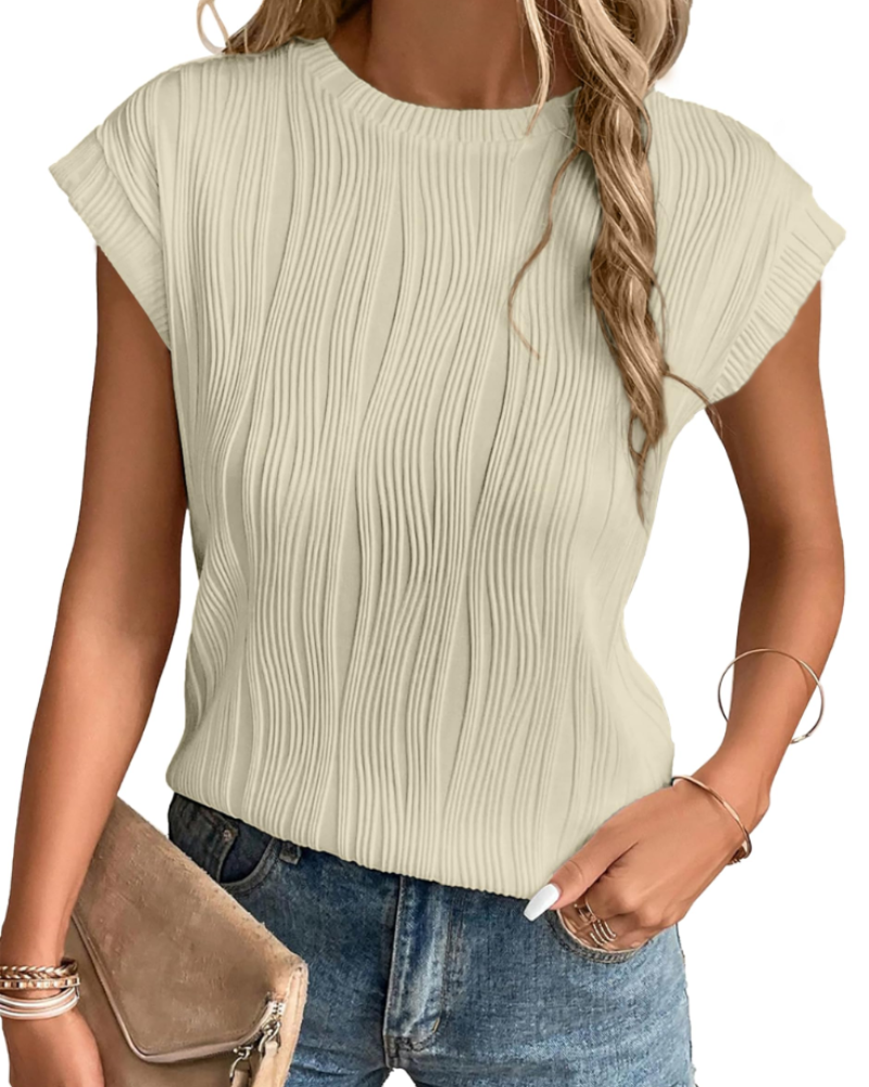 Brooke Women’s Batwing Sleeve Top – Casual Crew Neck Knit Blouse with Relaxed Fit