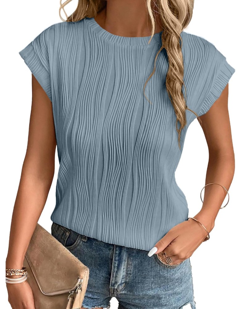 Brooke Women’s Batwing Sleeve Top – Casual Crew Neck Knit Blouse with Relaxed Fit