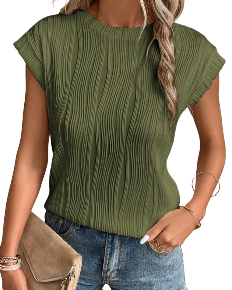 Brooke Women’s Batwing Sleeve Top – Casual Crew Neck Knit Blouse with Relaxed Fit