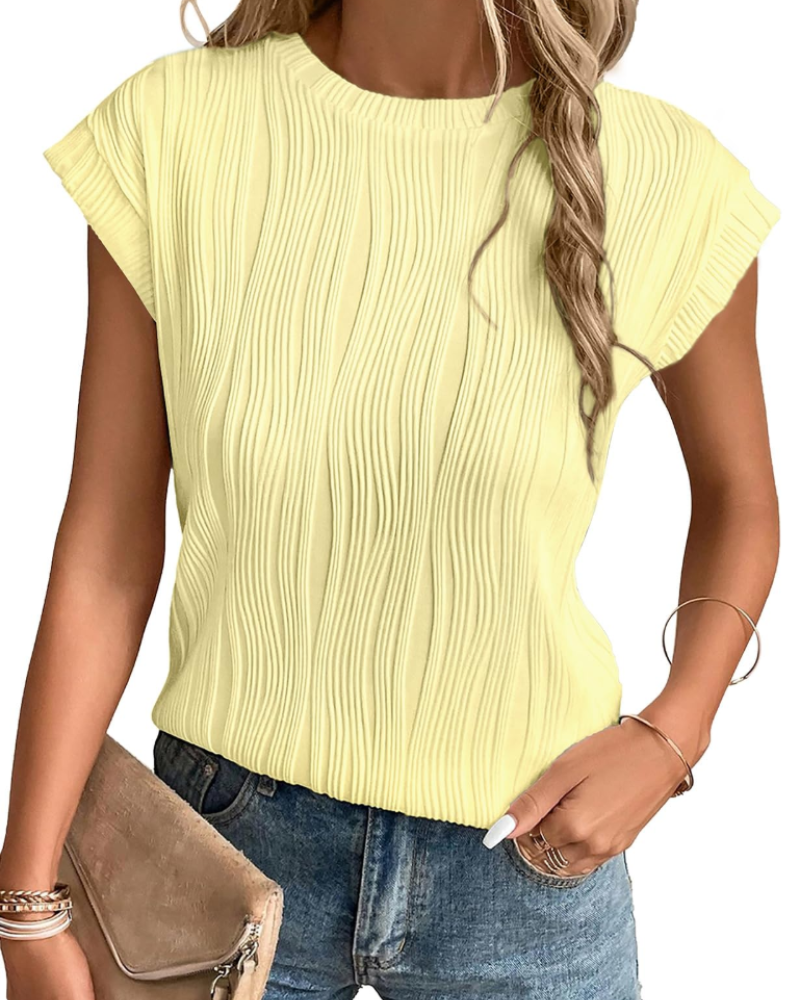 Brooke Women’s Batwing Sleeve Top – Casual Crew Neck Knit Blouse with Relaxed Fit