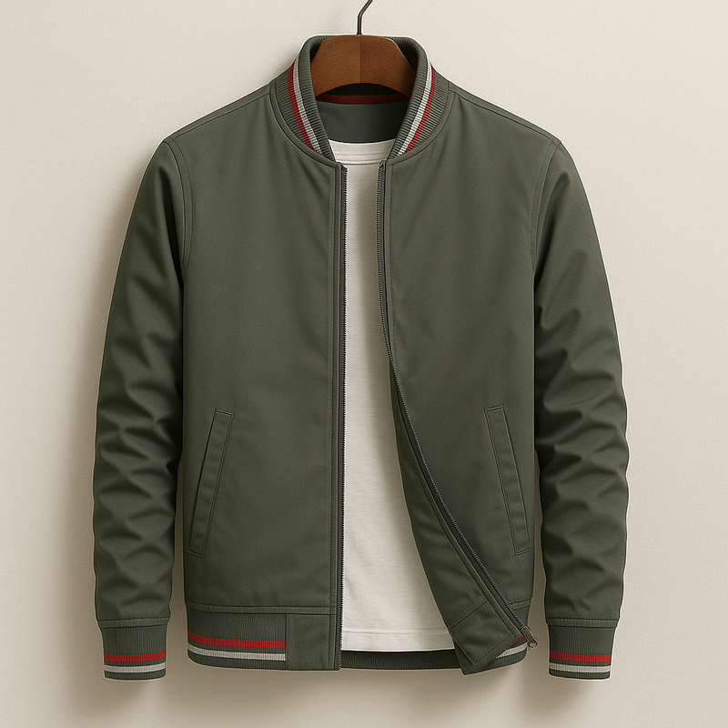 Bob Men’s Varsity Bomber Jacket – Lightweight Casual Zip-Up Jacket for Spring & Fall