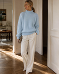 Emilie Women's Wool Knit Sweater – Loose Fit Soft Winter Pullover