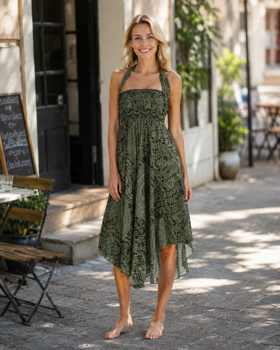 Violet Women's Boho Wrap Dress – 2-in-1 Floral Maxi Dress and Beach Cover-Up