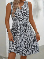 Hannie Women's Mini Dress – Sleeveless Printed Summer Dress for Beach & Brunch