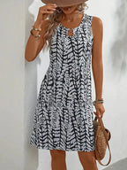Hannie Women's Mini Dress – Sleeveless Printed Summer Dress for Beach & Brunch