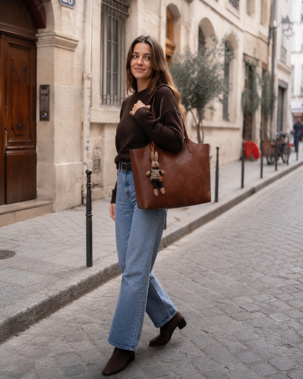 Emma Women’s Tote Bag – Vintage Vegan Leather Shopper with Spacious Elegant Design