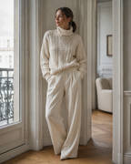 Camille Women's Cashmere Turtleneck Sweater – 100% Cashmere Elegant Winter Knit