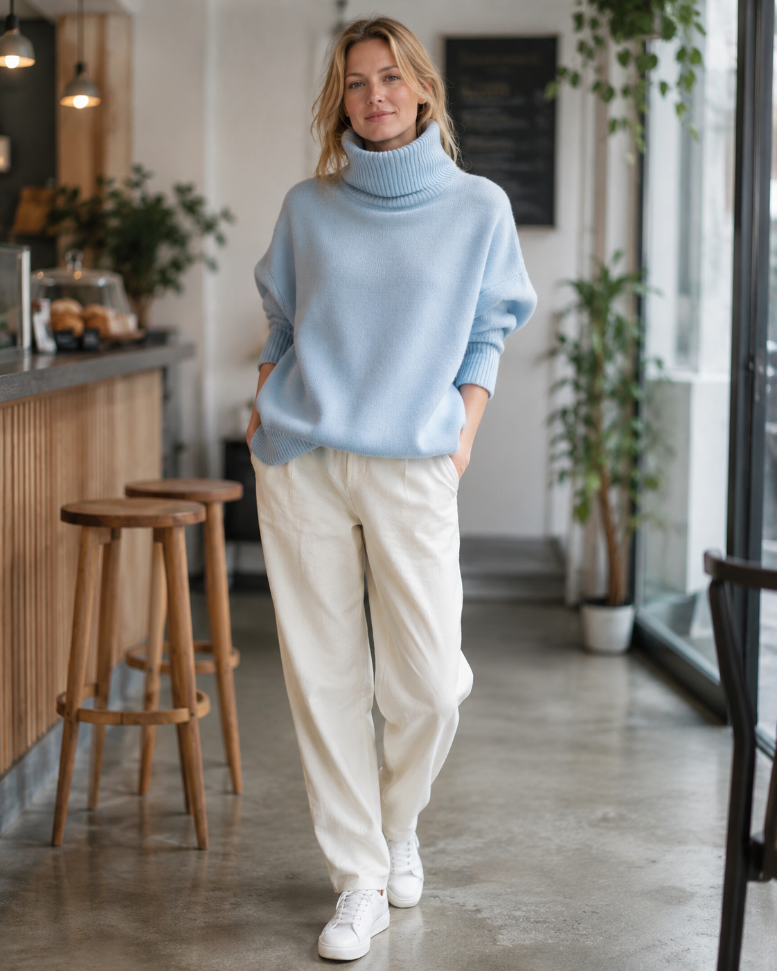 Camille Women's Winter Sweater – Soft Knit Relaxed Fit Chic Pullover
