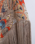 Valerie Women’s Boho Kimono – Sheer Chiffon Beach Cover-Up with Fringe