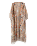 Valerie Women’s Boho Kimono – Sheer Chiffon Beach Cover-Up with Fringe